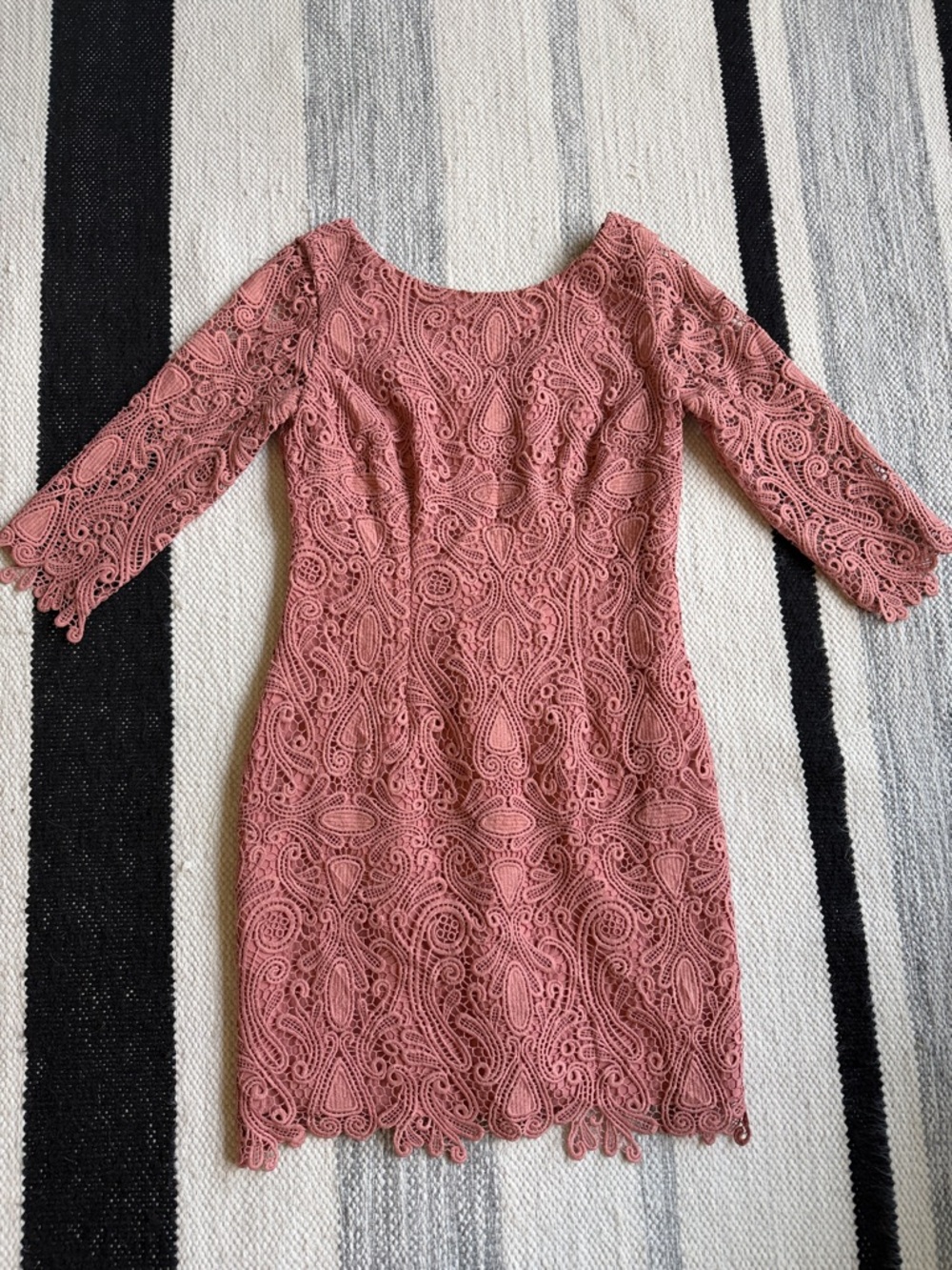 Eliza J Crochet Lace Sheath 3/4 Sleeve Dress